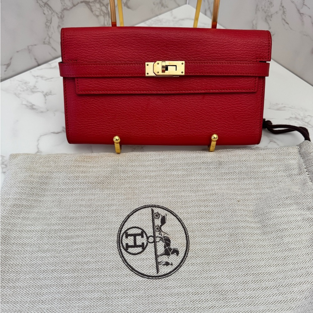 Hermès Kelly Long Wallet in Rouge